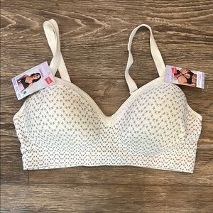 Hanes Women's XL Cream and Gray Smooth Comfort Convertible Wire Free Bra NWT